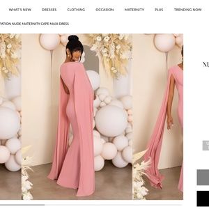 NUDE MATERNITY CAPE MAXI DRESS